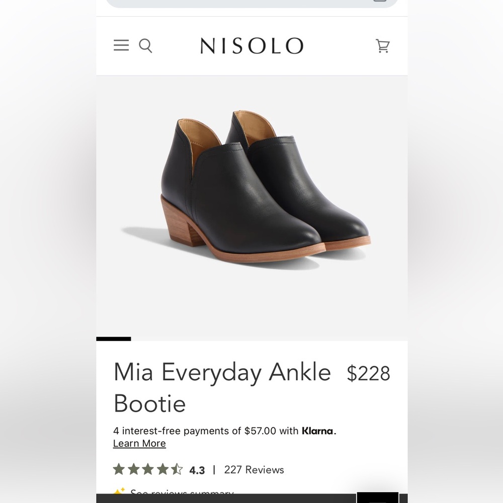 Nisolo mia black everyday ankle bootie. Like new size 8